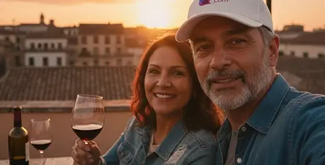 Pareja Viajando Paquete Turístico